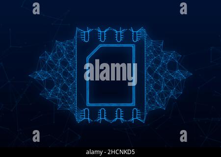 ESIM Embedded SIM Karte Symbol Symbol Konzept. Neue Chip mobile Mobilfunktechnologie. Vektorgrafik Stock Vektor