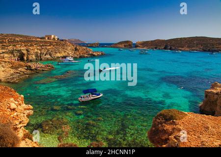 Blue Lagoon, Malta im Sommer Stockfoto