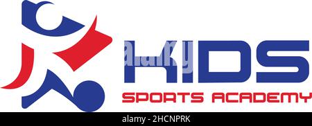 Einfaches Design KINDER SPORT ACADEMY Logo-Design Stock Vektor