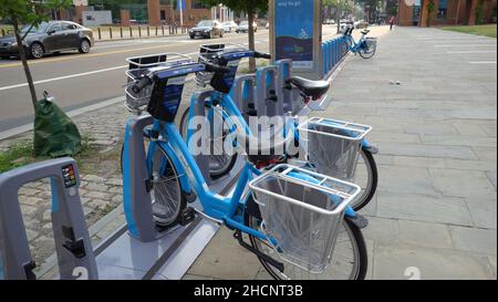 Bike Sharing-Programm in Philadelphia im Jahr 2015. Alternativer Transport. Stockfoto