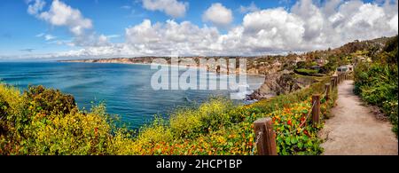 USA, Kalifornien, La Jolla, Panoramablick vom Coast Walk Wanderweg Stockfoto