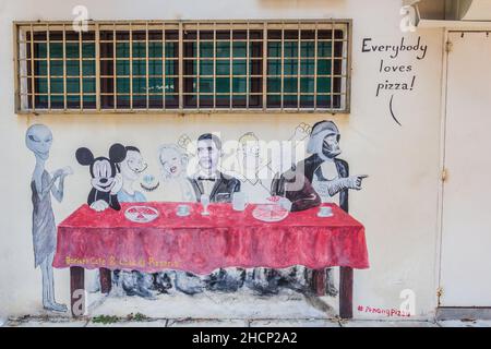 GEORGE TOWN, MALAYSIA - 20. MÄRZ 2018: Street Art in George Town, Malaysia Stockfoto