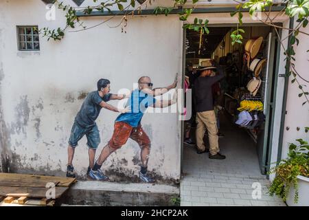 GEORGE TOWN, MALAYSIA - 20. MÄRZ 2018: Street Art in George Town, Malaysia Stockfoto