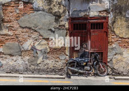 GEORGE TOWN, MALAYSIA - 20. MÄRZ 2018: Street Art in George Town, Malaysia Stockfoto