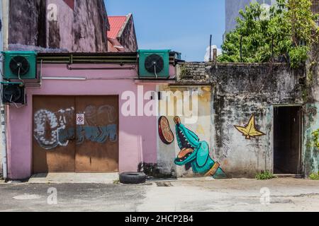 GEORGE TOWN, MALAYSIA - 20. MÄRZ 2018: Street Art in George Town, Malaysia Stockfoto