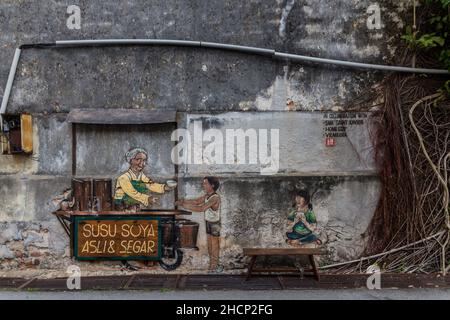 GEORGE TOWN, MALAYSIA - 20. MÄRZ 2018: Street Art in George Town, Malaysia Stockfoto