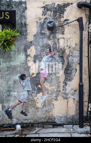 GEORGE TOWN, MALAYSIA - 20. MÄRZ 2018: Street Art in George Town, Malaysia Stockfoto