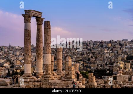 Der Tempel des Herkules, die Zitadelle, Amman, Jordanien. Stockfoto