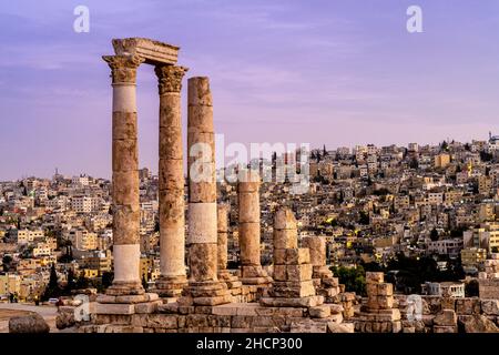 Der Tempel des Herkules, die Zitadelle, Amman, Jordanien. Stockfoto