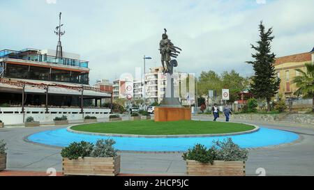 Denkmal für die Familie der Fischer in Arenys de Mar in der Region Maresme der Provinz Barcelona, Katalonien, Spanien Stockfoto