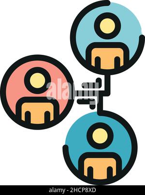 Symbol „Arbeitshierarchie“. Kontur Arbeitshierarchie Vektor Symbol Farbe flach isoliert Stock Vektor