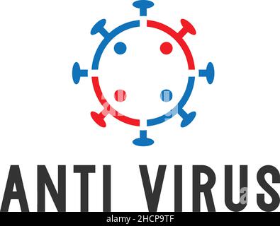 Modernes einfaches Design ANTI-VIRUS-Schild Logo-Design Stock Vektor