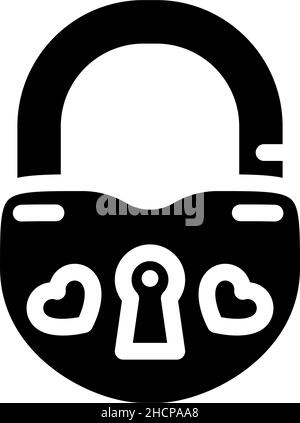 Lock for love paar Glyphe Symbol Vektor-Illustration Stock Vektor