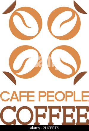 Moderne bunte CAFÉ MENSCHEN KAFFEE heißen Logo-Design Stock Vektor