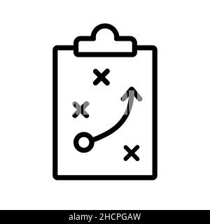 Strategie-Symbol in flachem Stil. Symbol für die Verwaltungszeile in Schwarz. Erfolgsvektorzeichen. Konzept des Marketingplans. Einfaches abstraktes Symbol für Geschäftstaktik. Vecto Stock Vektor