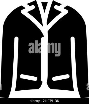 Jacke Kleidung Glyphe Symbol Vektor Illustration Stock Vektor