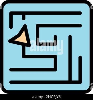 Symbol für Reiseroute. Kontur Reiseroute Vektor Symbol Farbe flach isoliert Stock Vektor