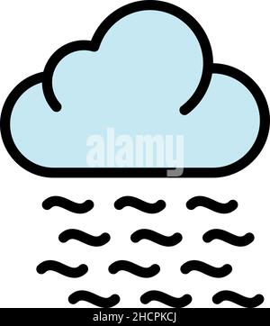 Symbol für nebliges Wetter. Kontur nebligen Wetter Vektor Symbol Farbe flach isoliert Stock Vektor