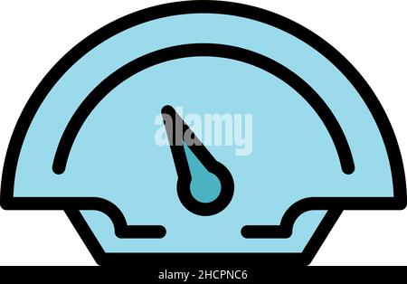 Armaturenbrett-Symbol für Rennwagen. Umriss Rennwagen Armaturenbrett Vektor Symbol Farbe flach isoliert Stock Vektor