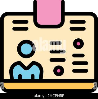 Symbol für Vorlage-id-Karte. Umrissvorlage id-Karte Vektorsymbol Farbe flach isoliert Stock Vektor