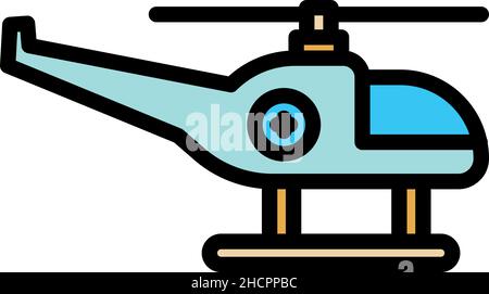 Symbol „Force Rescue Helicopter“ Umriss Kraft Rettung Hubschrauber Vektor-Symbol dünne Linie Farbe flach auf weiß Stock Vektor
