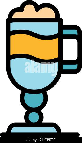 Latte Shake-Symbol. Kontur Latte Shake Vektor Symbol Farbe flach isoliert Stock Vektor