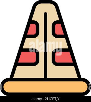 Verkehrskegel-Symbol. Kontur Verkehr Konus Vektor Symbol Farbe flach isoliert Stock Vektor