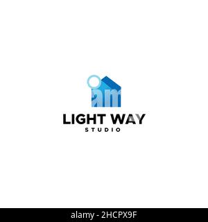 Modernes Design einfaches LEICHTES WAY STUDIO Logo Design Stock Vektor