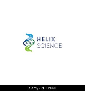 Modernes, flaches, farbenfrohes HELIX SCINECE Logo-Design Stock Vektor
