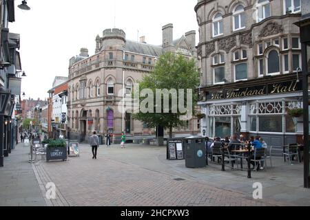 Blick auf die Thurland Street in Nottingham in Großbritannien Stockfoto