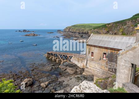 Die alte Rettungsbootstation am Lizard Point in Cornwall Stockfoto