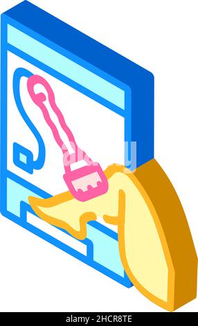 Laser-Haarentfernung isometrische Symbolvektordarstellung Stock Vektor