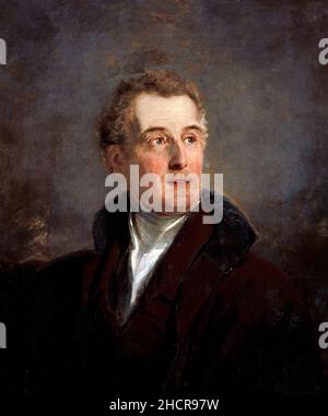 Portrait Study of Arthur Wellesley, Duke of Wellington von Jan Willem Pieneman (1779-1853), Öl auf Leinwand, 1821. Stockfoto