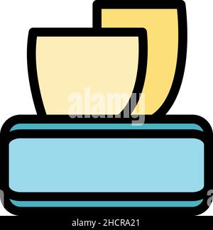 Tissue Pack-Symbol. Kontur Tissue Pack Vektor Symbol Farbe flach isoliert Stock Vektor