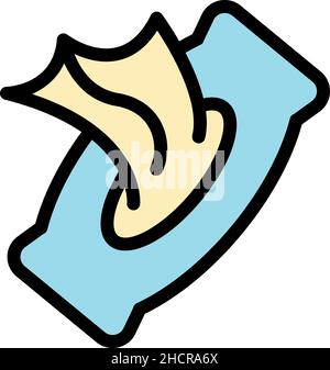 Symbol für feuchte Babytücher. Umriss Baby Feuchttücher Vektor Symbol Farbe flach isoliert Stock Vektor