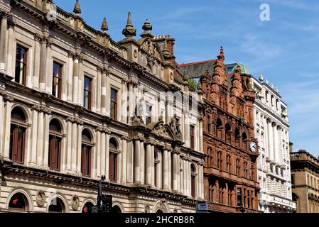 Beeindruckende Gebäude im Stadtzentrum, Glasgow, Schottland, Vereinigtes Königreich - 23rd. Juli 2021 Stockfoto