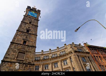 Mauersturm in Merchant City Glasgow, Schottland, Vereinigtes Königreich - 23rd. Juli 2021 Stockfoto
