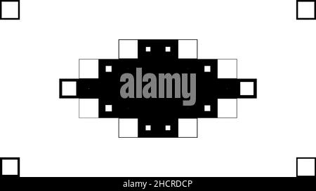 Moderner schwarz-weißer Hintergrund von wild flackernden Quadraten. High Definition CGI-Bewegungshintergründe, ideal für die Bearbeitung, LED-Hintergründe oder die Übertragung Stockfoto
