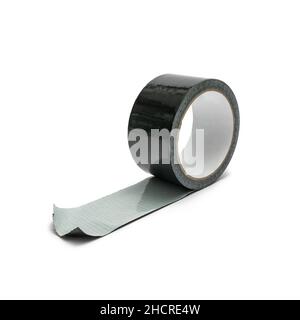 Schwarzes Klebeband isoliert auf weißem Hintergrund Stockfoto