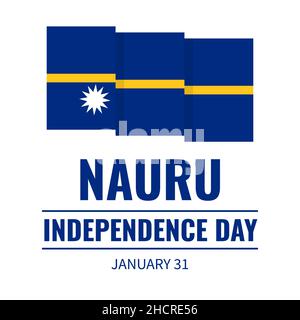 Nauru Independence Day Typografie Poster mit Flagge. Nationalfeiertag am 31. Januar. Einfache Bearbeitung von Vektorvorlagen für Grußkarten, Banner, Stock Vektor