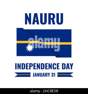 Nauru Independence Day Typografie Poster mit Flagge. Nationalfeiertag am 31. Januar. Einfache Bearbeitung von Vektorvorlagen für Banner, Grußkarten, Stock Vektor