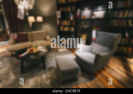 Abstrakt verwischen schöne Luxus Wohnzimmer Interieur für Hintergrund Stockfoto
