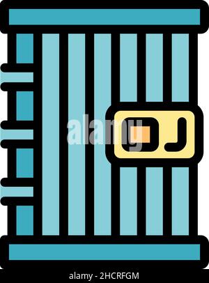 Jail-Zellensymbol. Kontur Zelle Vektor Symbol Farbe flach isoliert Stock Vektor