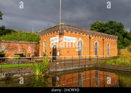 Das Canal Museum, Foxton Locks, auf der Leicester-Linie des Grand Union Canal, Leicestershire, Großbritannien. Stockfoto