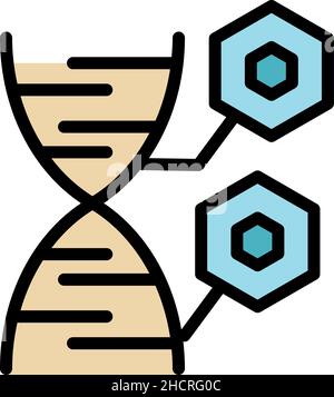 Struktur des DNA-Symbols. Umriss Struktur der DNA-Vektor-Symbol Farbe flach isoliert Stock Vektor