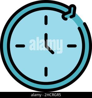 Symbol „Arbeitszeit“. Kontur Arbeitszeitvektor Symbol Farbe flach isoliert Stock Vektor