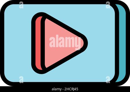 Symbol für „Kanal abonnieren“. Kontur abonnieren Kanal Vektor Symbol Farbe flach isoliert Stock Vektor