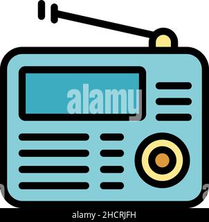 Symbol für Radioprojekt. Kontur Radio-Projekt Vektor Symbol Farbe flach isoliert Stock Vektor