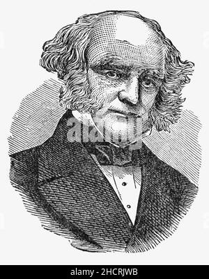 Ein Porträt von Martin Van Buren (1782-1862) aus dem späten 19th. Jahrhundert, einem amerikanischen Anwalt und Staatsmann, der von 1837 bis 1841 als Präsident der Vereinigten Staaten von 8th fungierte. Als Gründer der Demokratischen Partei war er zuvor Außenminister der Vereinigten Staaten von 10th und Vizepräsident der Vereinigten Staaten von 8th. Später in seinem Leben war Van Buren ein wichtiger Anführer gegen die Sklaverei, der bei den Präsidentschaftswahlen 1848 die Freier Boden-Partei anführte. Setzte die Umsetzung des Indian Removal Act von 1830 von Andrew Jackson fort, um indische Stämme in Länder westlich des Mississippi River zu verlegen. Stockfoto