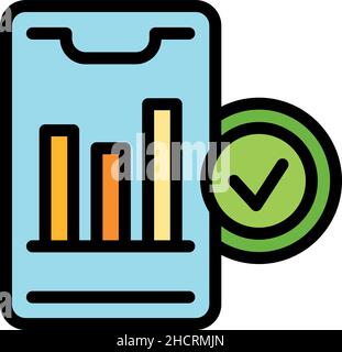 Symbol für Marktpositionsdiagramm. Übersicht Marktposition Grafik Vektor Symbol Farbe flach isoliert Stock Vektor